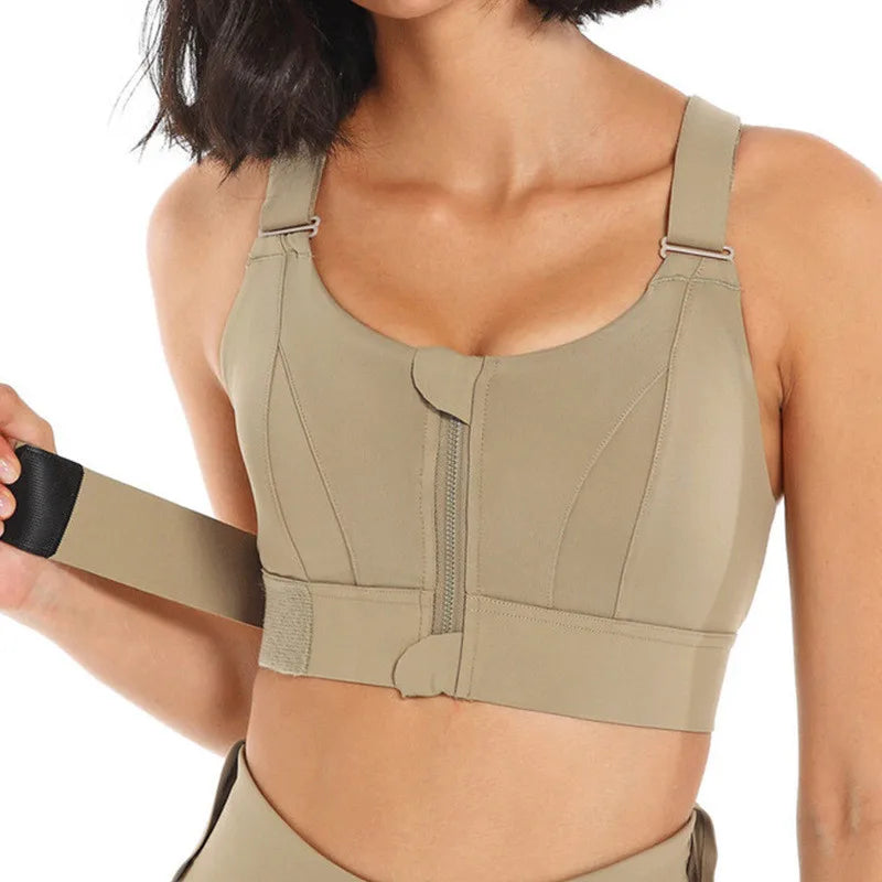 Front Zipper Sports Bra