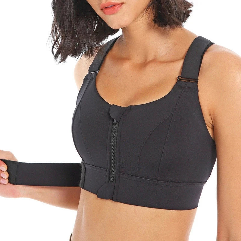 Front Zipper Sports Bra