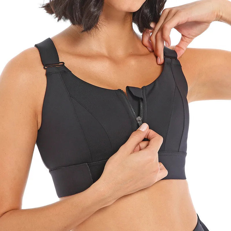 Front Zipper Sports Bra