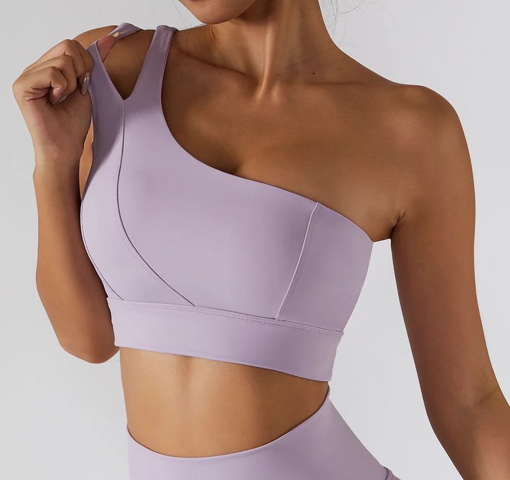 Single Shoulder Sports Bra