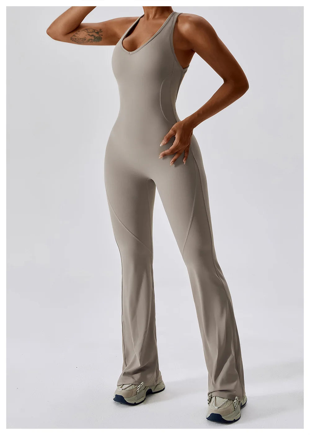 Flare Open Back Jumpsuit