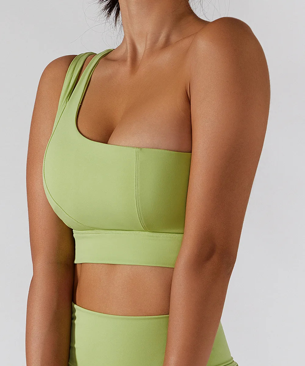 Single Shoulder Sports Bra