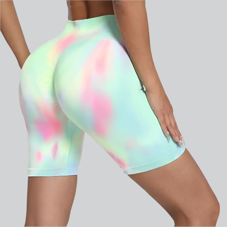 High Waist Tie Dye Shorts